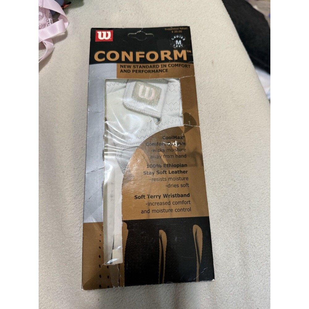 Wilson Conform Golf Glove Women’s Left Hand Medium White Leather NOS